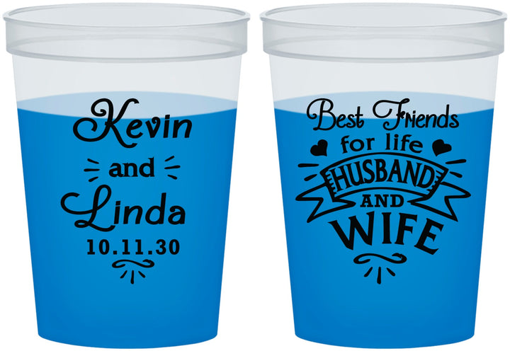 Custom Wedding 16 oz Color Changing Cups - Best Friends | 221