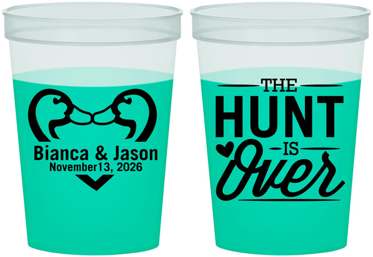 Custom Wedding 16 oz Color Changing Cups - The Hunt Is Over Duck | 227