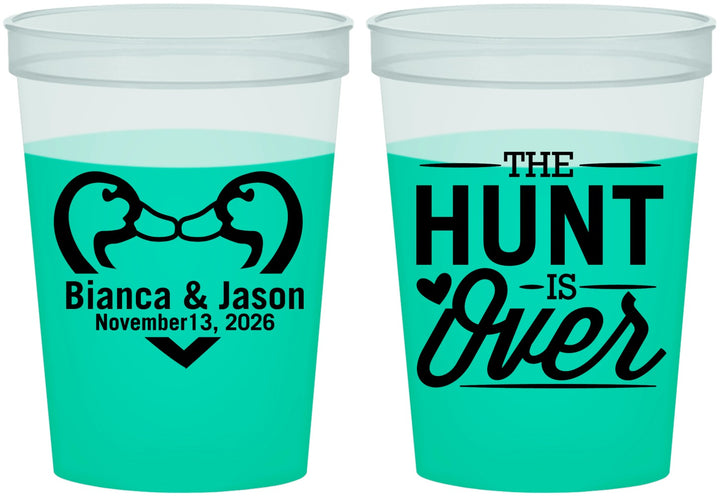 Custom Wedding 16 oz Color Changing Cups - The Hunt Is Over Duck | 227