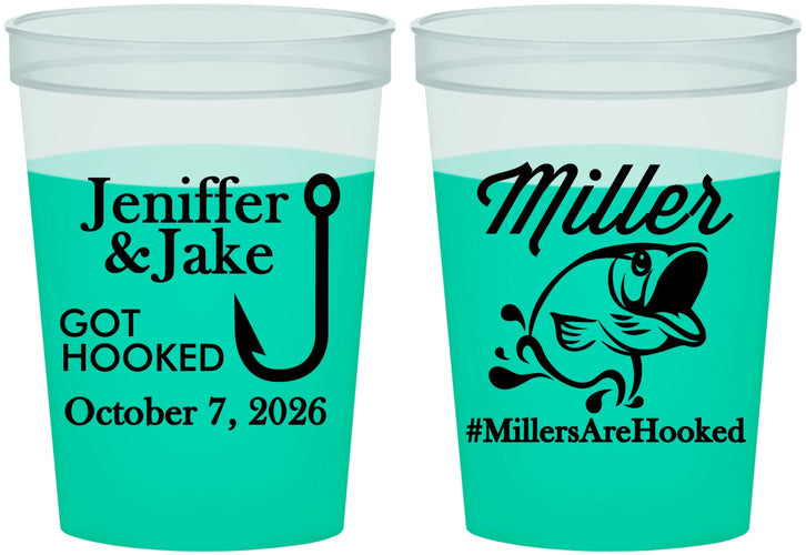 Custom Wedding 16 oz Color Changing Cups - Got Hook Fish | 230
