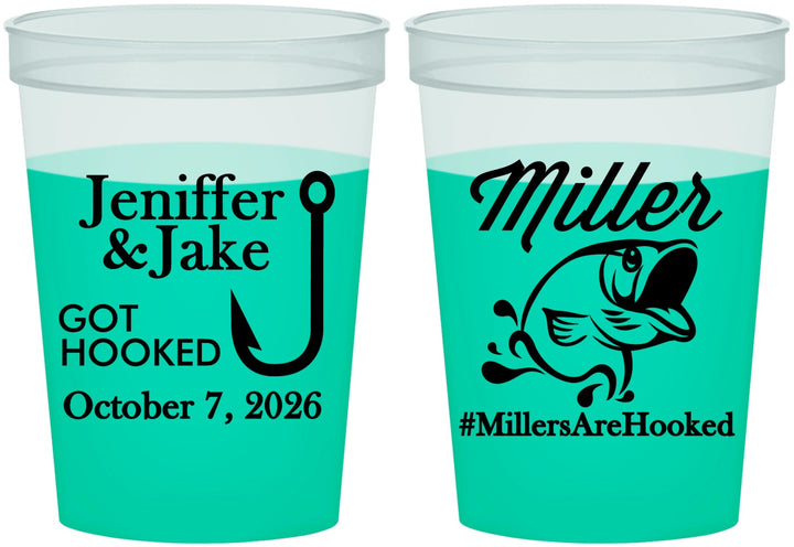 Custom Wedding 16 oz Color Changing Cups - Got Hook Fish | 230