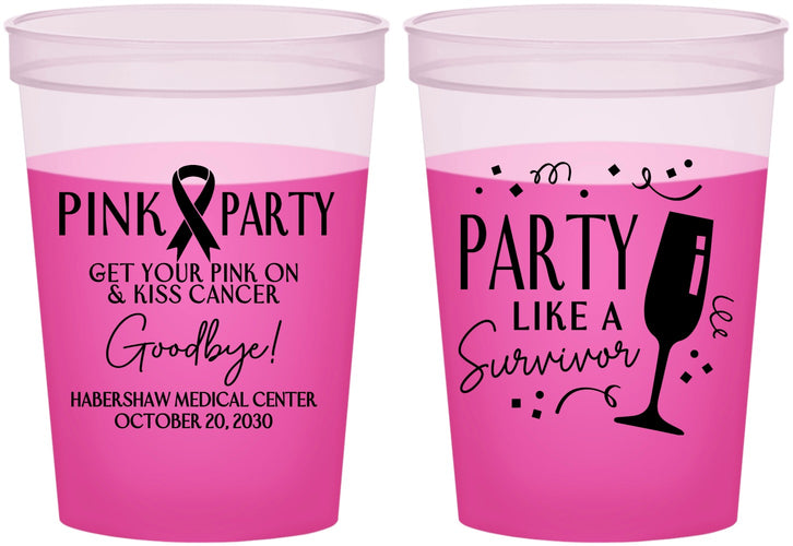 Custom Awareness 16 oz Color Changing Cups - Pink Party | 230000