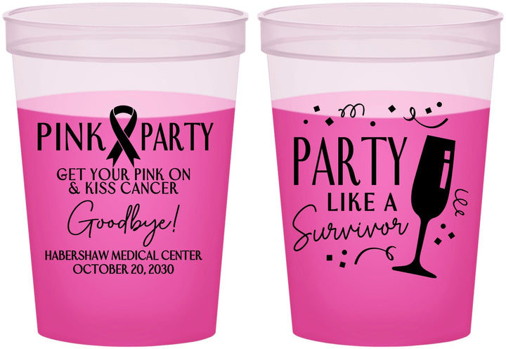 Custom Awareness 16 oz Color Changing Cups - Pink Party | 230000