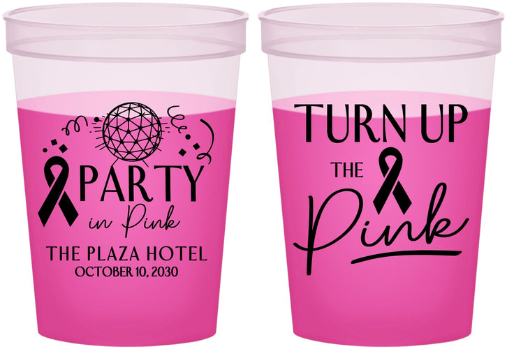 Custom Awareness 16 oz Color Changing Cups - Party In Pink | 230002
