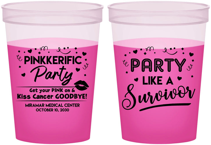 Custom Awareness 16 oz Color Changing Cups - Party Like A Survivor | 230003