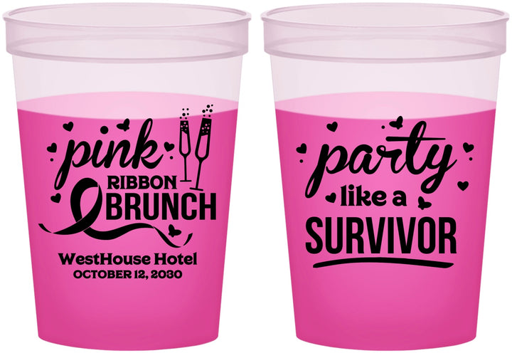 Custom Awareness 16 oz Color Changing Cups - Party Like A Survivor | 230005