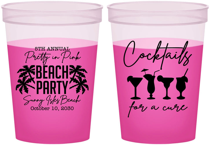 Custom Awareness 16 oz Color Changing Cups - Beach Party | 230007