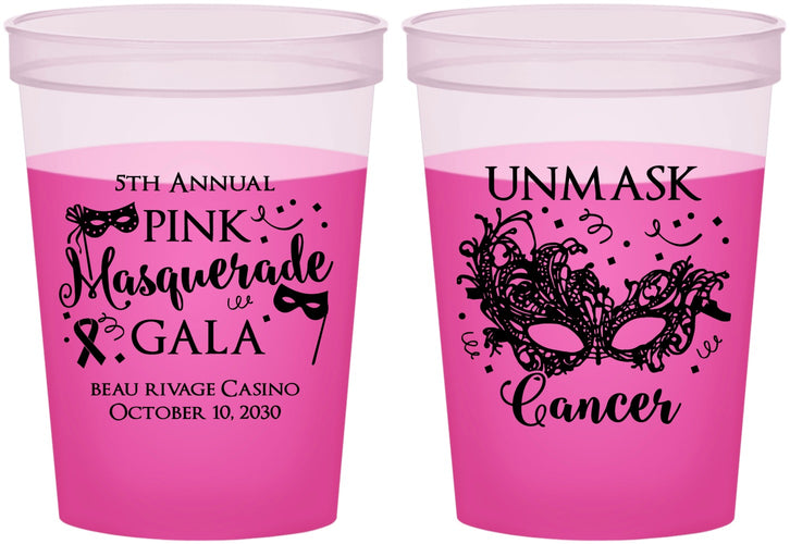 Custom Awareness 16 oz Color Changing Cups - Masquerade | 230008