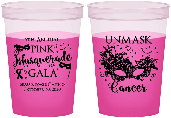 Custom Awareness 16 oz Color Changing Cups - Masquerade | 230008