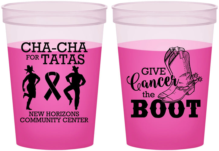 Custom Awareness 16 oz Color Changing Cups - Give Cancer A Boot | 230011