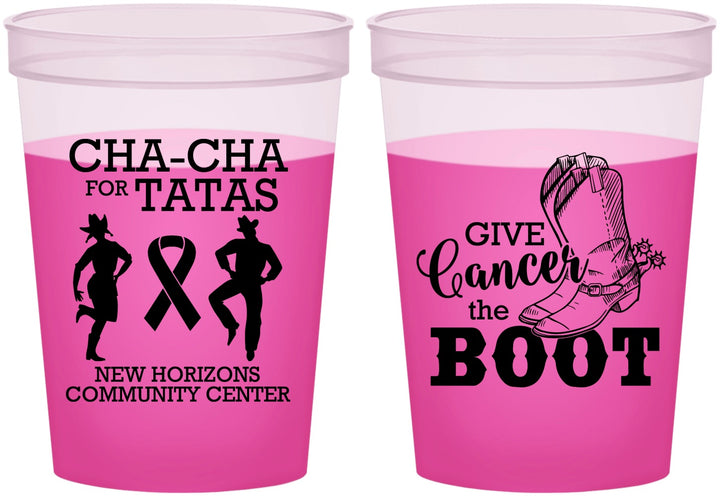 Custom Awareness 16 oz Color Changing Cups - Give Cancer A Boot | 230011