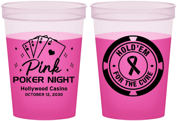 Custom Awareness 16 oz Color Changing Cups - Poker Casino | 230013