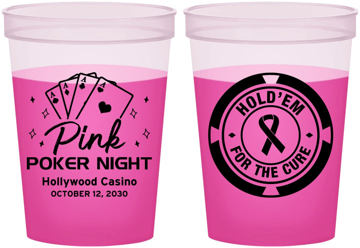 Custom Awareness 16 oz Color Changing Cups - Poker Casino | 230013