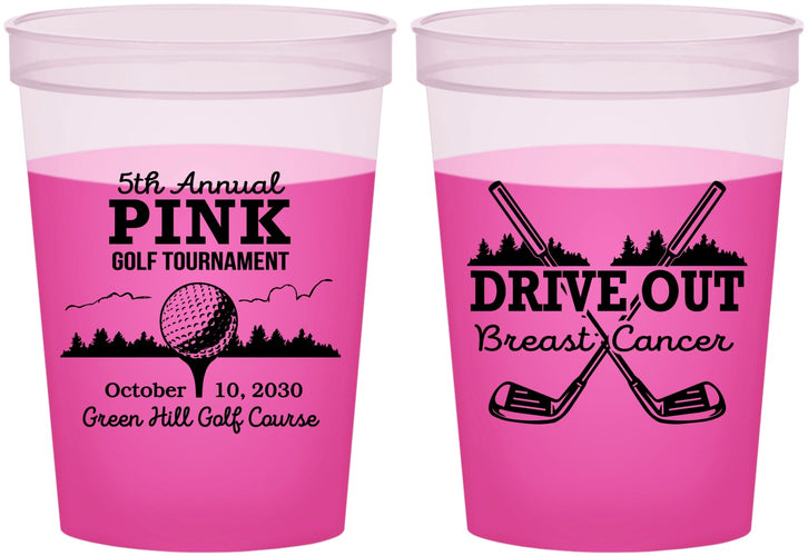 Custom Awareness 16 oz Color Changing Cups - Gold Drive Out | 230017
