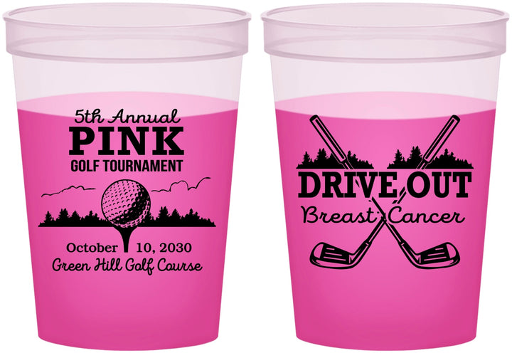 Custom Awareness 16 oz Color Changing Cups - Gold Drive Out | 230017
