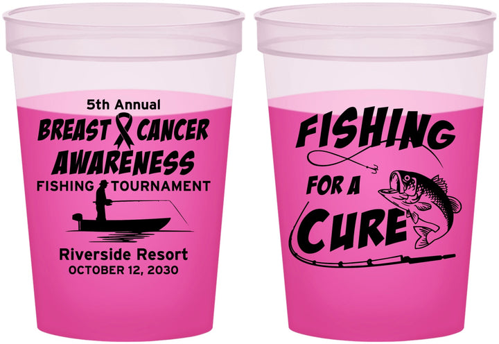 Custom Awareness 16 oz Color Changing Cups - Fishing For A Cure | 230018