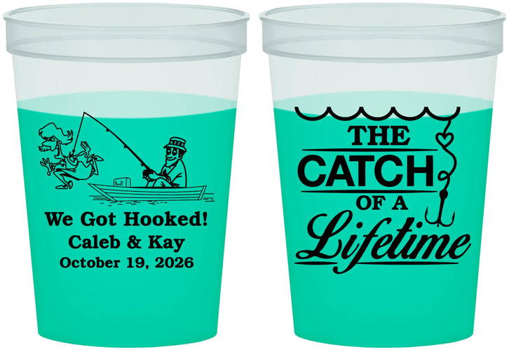 Custom Wedding 16 oz Color Changing Cups - Catch Of A Lifetime | 234