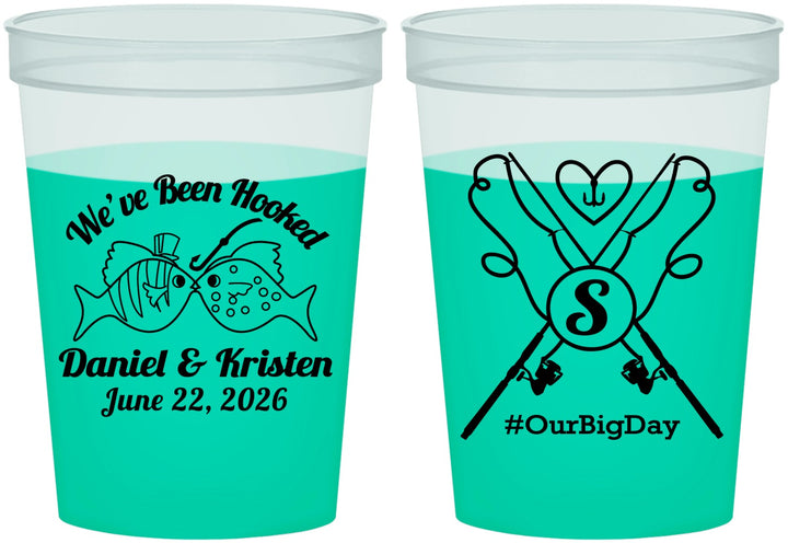 Custom Wedding 16 oz Color Changing Cups - Been Hooked Fishing | 238