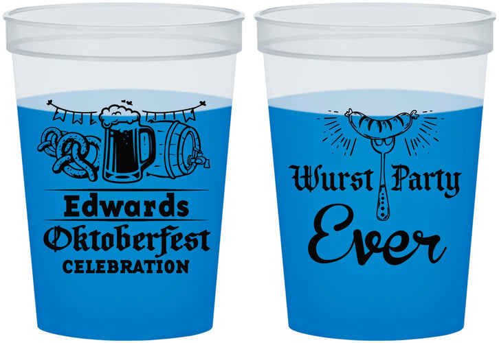 Custom Oktoberfest 16 oz Color Changing Cups - Wurst Party Ever | 240008