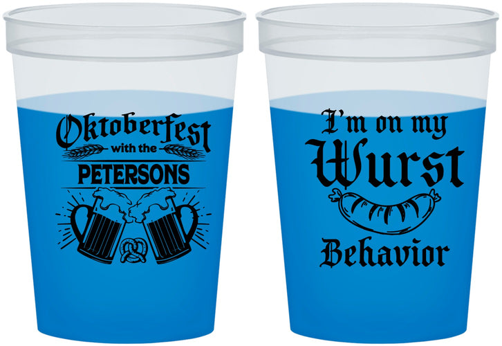 Custom Oktoberfest 16 oz Color Changing Cups - Wurst Behavior | 240010