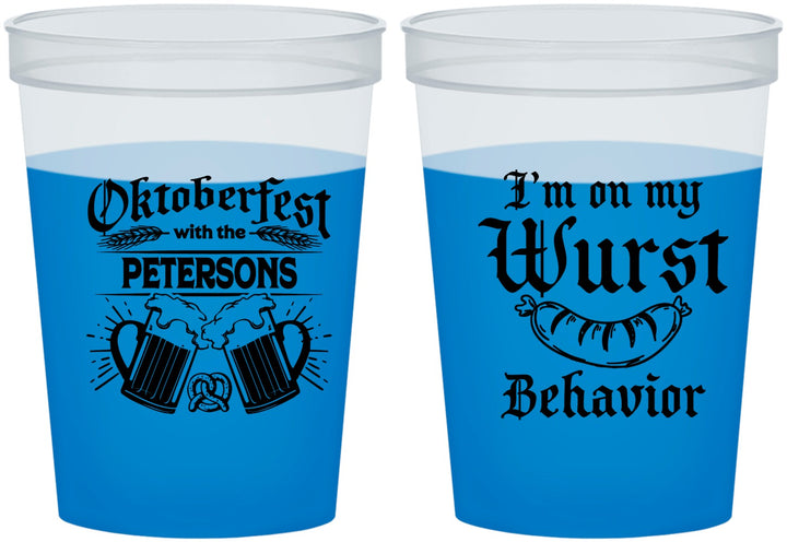 Custom Oktoberfest 16 oz Color Changing Cups - Wurst Behavior | 240010