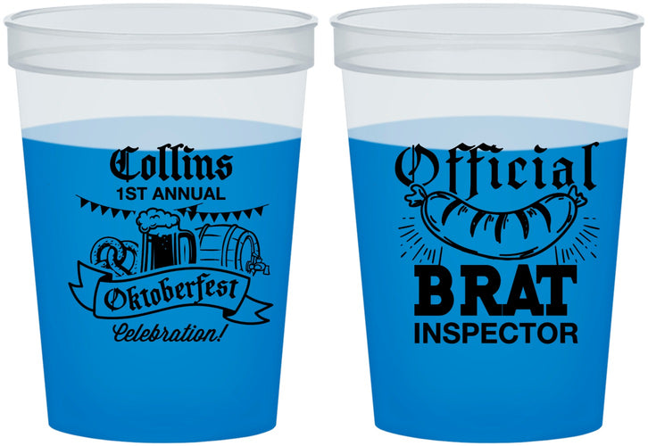 Custom Oktoberfest 16 oz Color Changing Cups - Brat Inspector | 240011