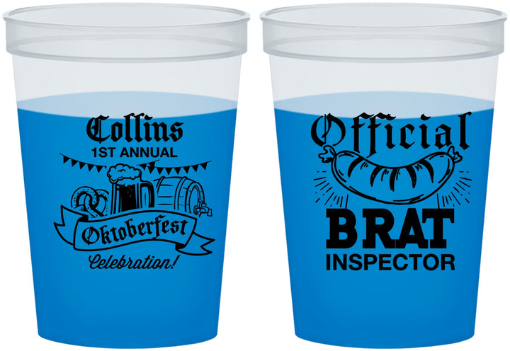 Custom Oktoberfest 16 oz Color Changing Cups - Brat Inspector | 240011