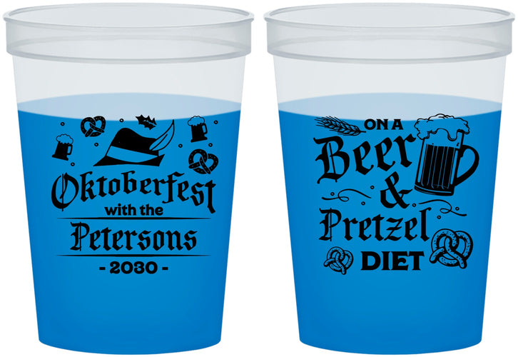 Custom Oktoberfest 16 oz Color Changing Cups - Pretzel | 240012