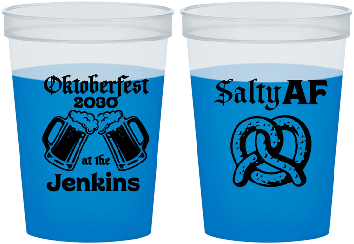 Custom Oktoberfest 16 oz Color Changing Cups - Pretzel Salty Af | 240015