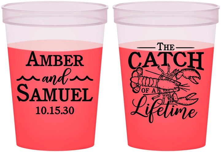 Custom Wedding 16 oz Color Changing Cups - Catch Of A Lifetime Lobster | 245
