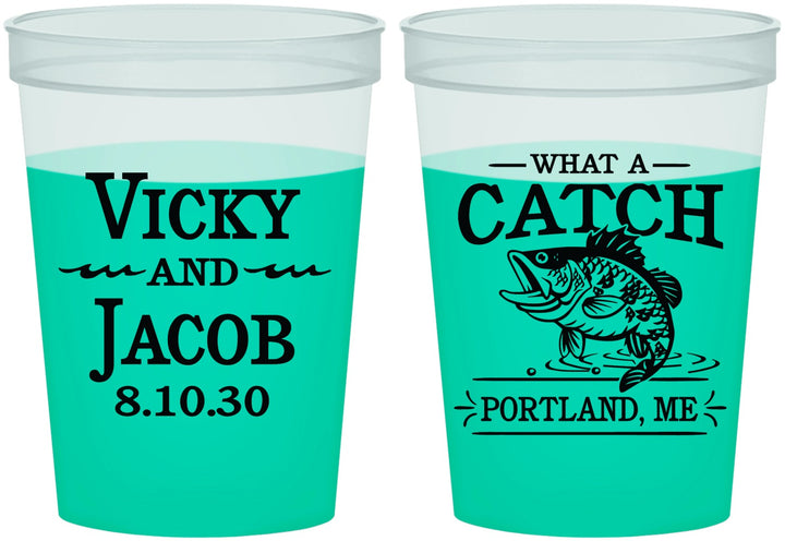Custom Wedding 16 oz Color Changing Cups - What A Catch Fish | 247