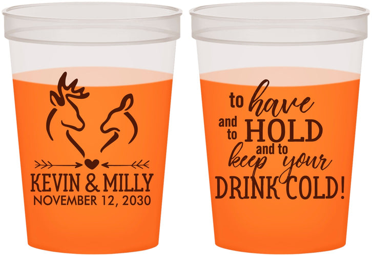 Custom Wedding 16 oz Color Changing Cups - To Have And To Hold | 250