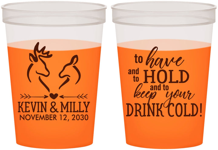 Custom Wedding 16 oz Color Changing Cups - To Have And To Hold | 250
