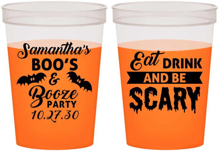 Custom Halloween 16 oz Color Changing Cups - Boo Booze Scary | 250000