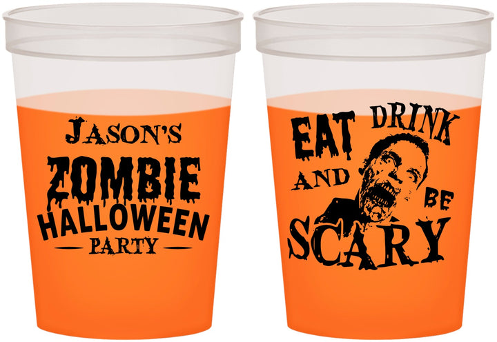Custom Halloween 16 oz Color Changing Cups - Eat Drink Be Scary | 250003