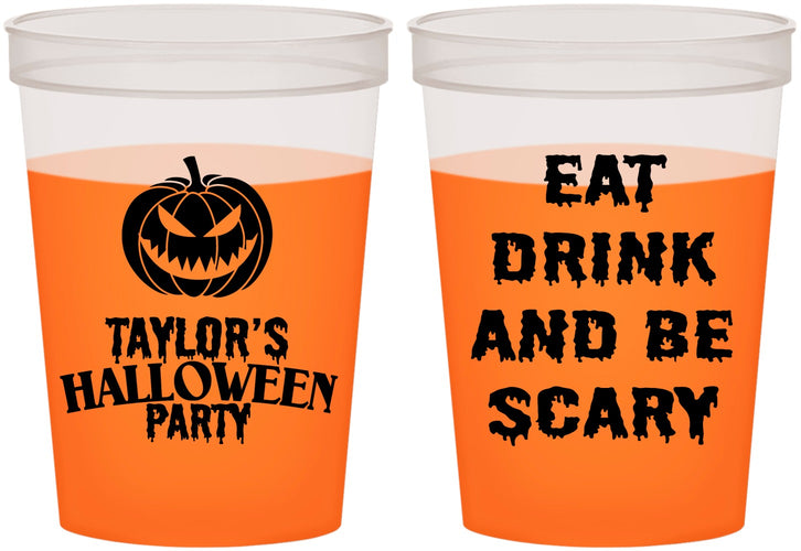 Custom Halloween 16 oz Color Changing Cups - Scary Pumpkin | 250008