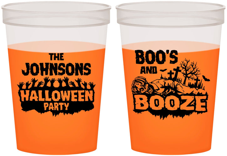 Custom Halloween 16 oz Color Changing Cups - Boos And Booze | 250012
