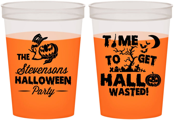 Custom Halloween 16 oz Color Changing Cups - Hallowasted Pumpkin | 250013