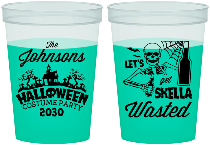 Custom Halloween 16 oz Color Changing Cups - Skellawasted Skeleton | 250014