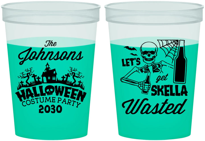 Custom Halloween 16 oz Color Changing Cups - Skellawasted Skeleton | 250014