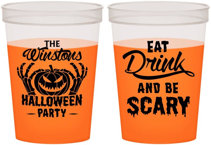 Custom Halloween 16 oz Color Changing Cups - Eat Drink Be Scary | 250033