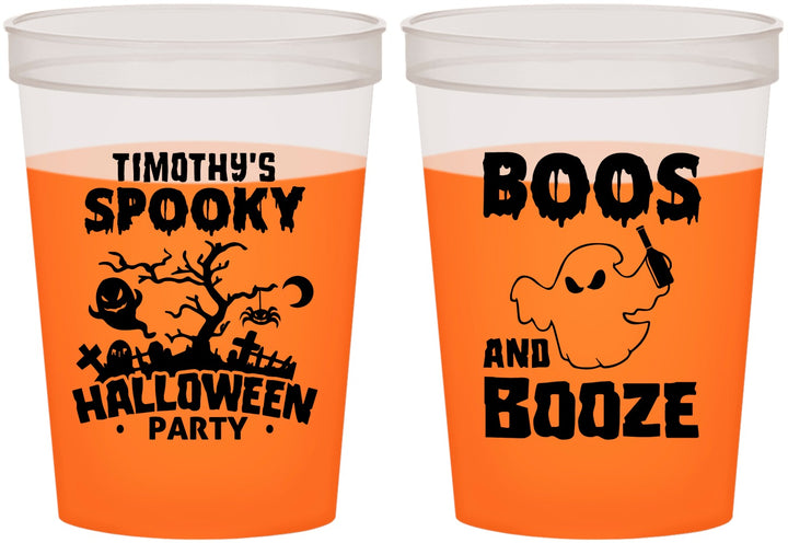 Custom Halloween 16 oz Color Changing Cups - Boos And Booze | 250041