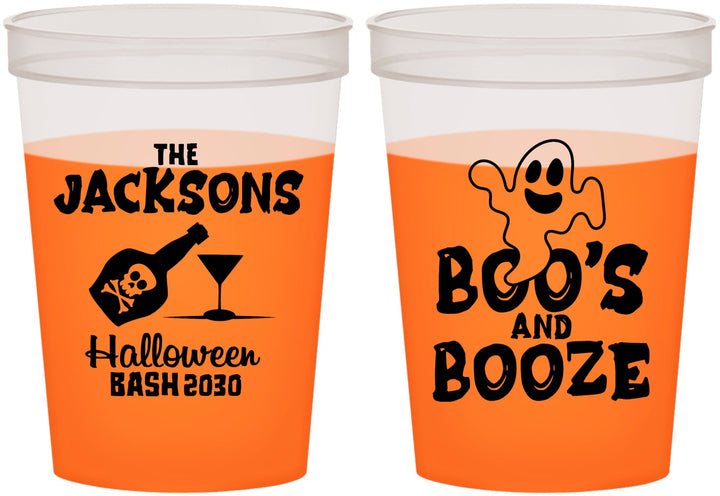 Custom Halloween 16 oz Color Changing Cups - Boos And Booze | 250047