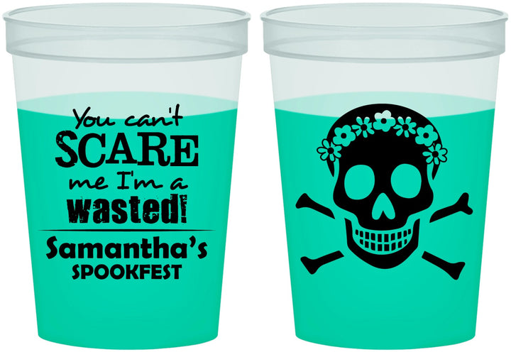 Custom Halloween 16 oz Color Changing Cups - Sugar Skull | 250050