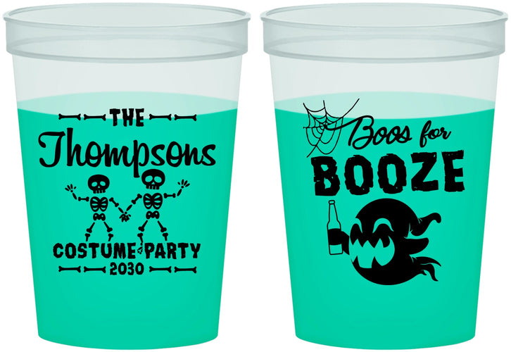 Custom Halloween 16 oz Color Changing Cups - Boos And Booze | 250058
