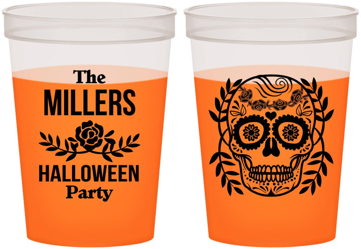 Custom Halloween 16 oz Color Changing Cups - Sugar Skull | 250061