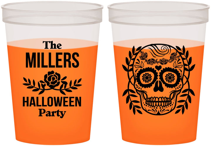 Custom Halloween 16 oz Color Changing Cups - Sugar Skull | 250061