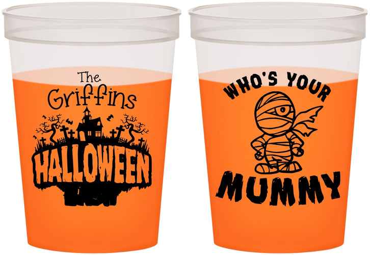 Custom Halloween 16 oz Color Changing Cups - Whos Your Mummy | 250067