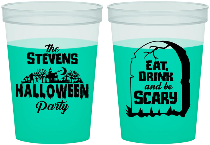 Custom Halloween 16 oz Color Changing Cups - Eat Drink Be Scary | 250074