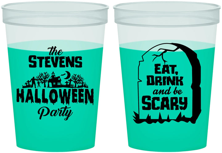 Custom Halloween 16 oz Color Changing Cups - Eat Drink Be Scary | 250074